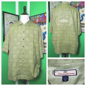 Mens Tommy Bahama Relax XXL Silk Sage Green Hawaiian Camp Beach Shirt